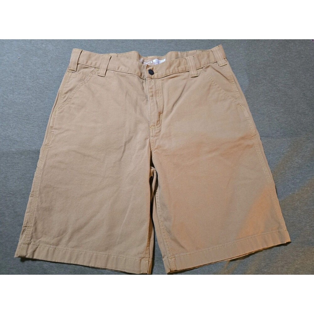 Carhartt Rugged Flex Relaxed Fit Canvas Work Short Khaki EUC Mens Size 36